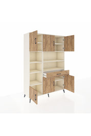 Hyperion Dolap 10 Raflı Tek Çekmeceli 6 Kapaklı 132x44x195 Aytaşı-Çam/Çam