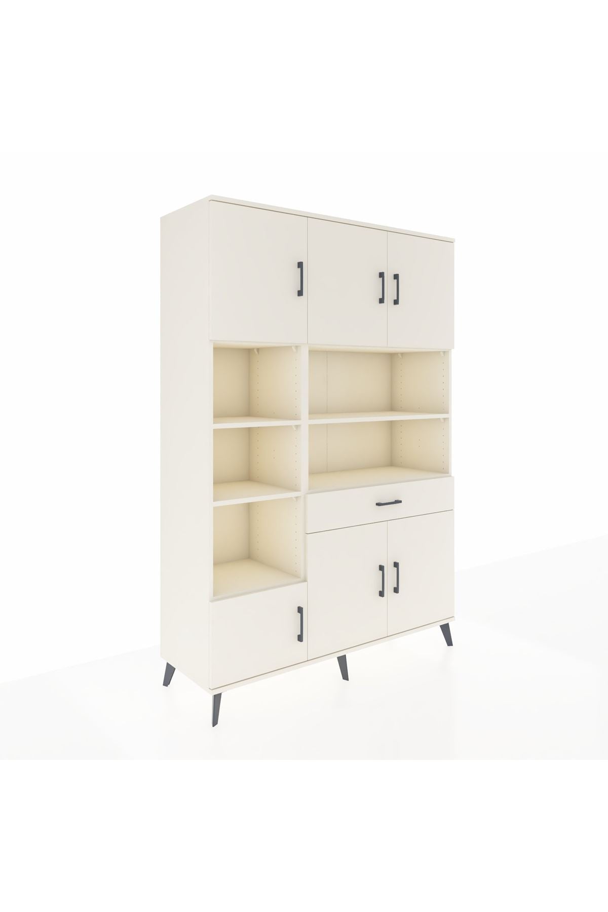 Hyperion Dolap 10 Raflı Tek Çekmeceli 6 Kapaklı 132x44x195 Aytaşı-Aytaşı/Aytaşı