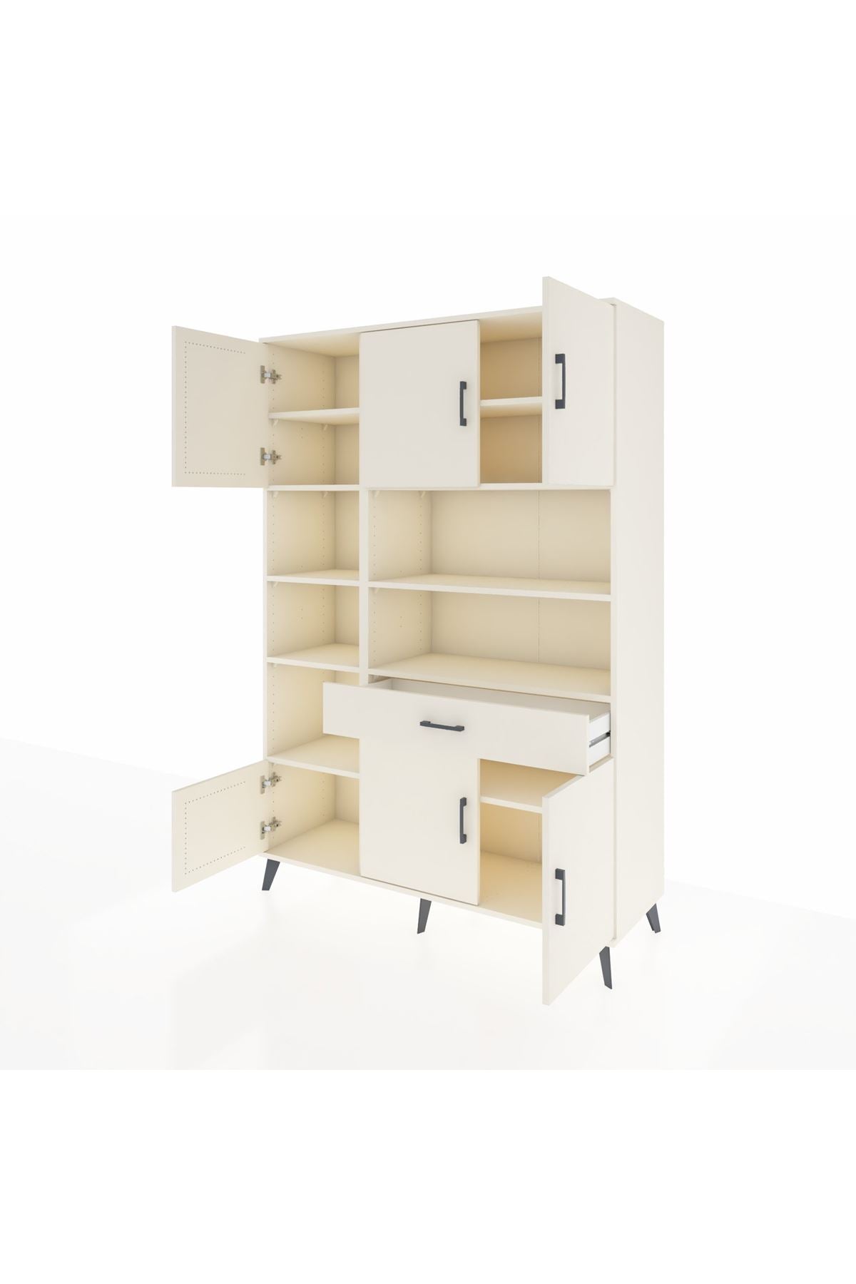 Hyperion Dolap 10 Raflı Tek Çekmeceli 6 Kapaklı 132x44x195 Aytaşı-Aytaşı/Aytaşı