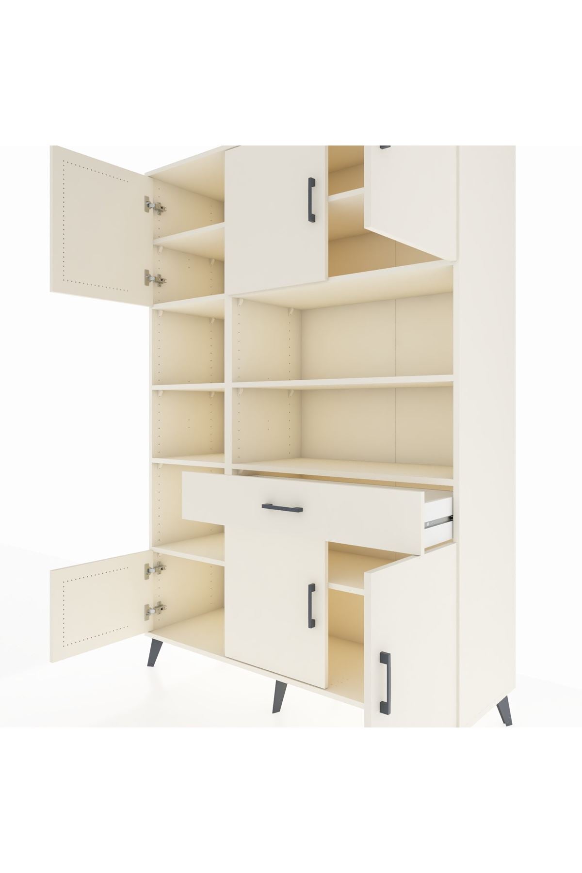 Hyperion Dolap 10 Raflı Tek Çekmeceli 6 Kapaklı 132x44x195 Aytaşı-Aytaşı/Aytaşı