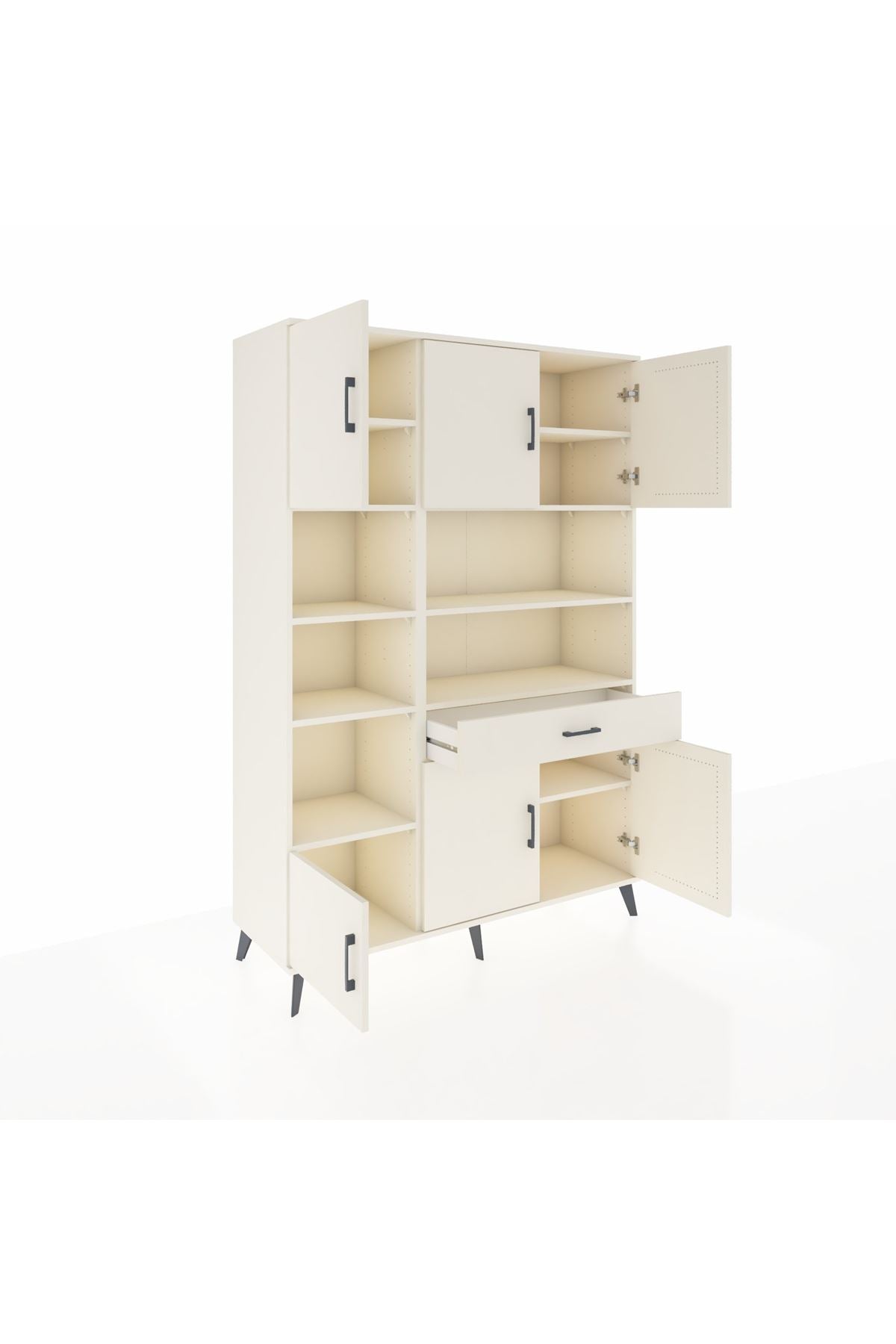 Hyperion Dolap 10 Raflı Tek Çekmeceli 6 Kapaklı 132x44x195 Aytaşı-Aytaşı/Aytaşı