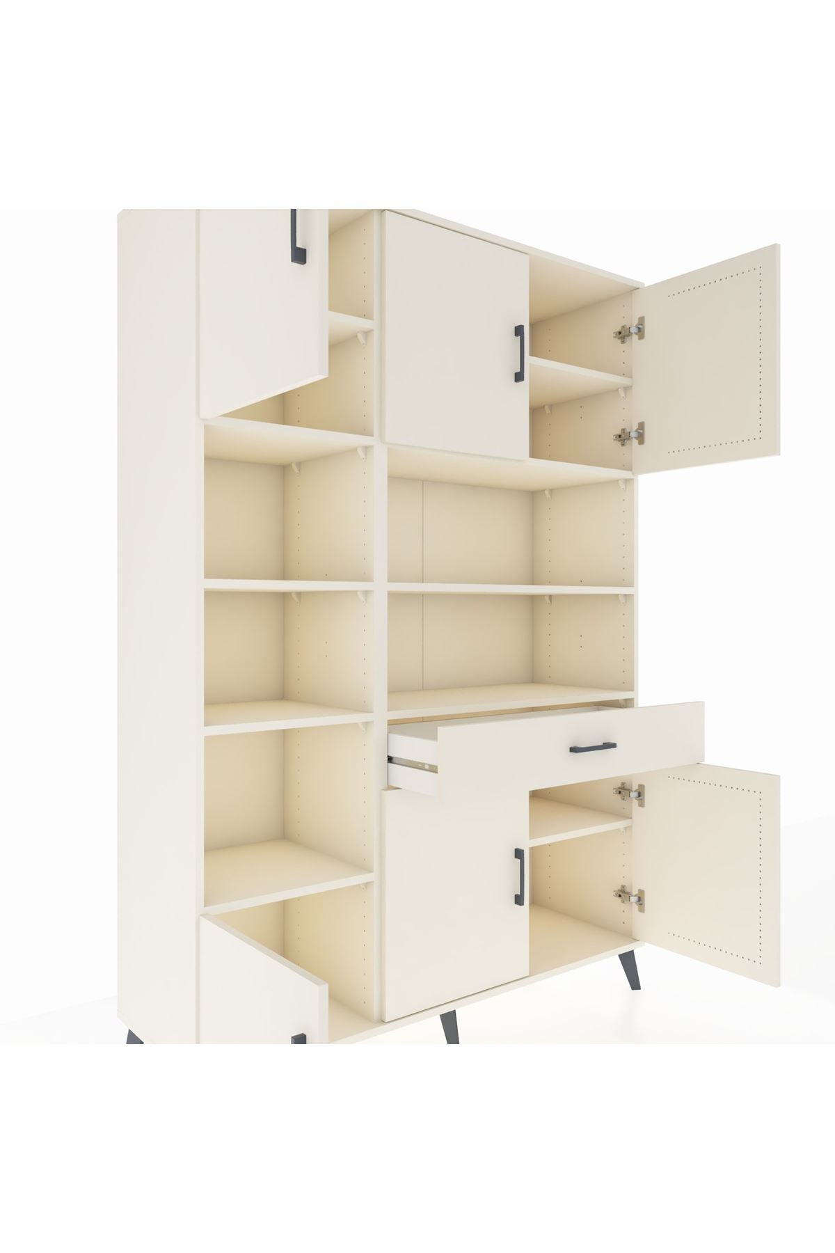 Hyperion Dolap 10 Raflı Tek Çekmeceli 6 Kapaklı 132x44x195 Aytaşı-Aytaşı/Aytaşı