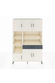 Hyperion Dolap 10 Raflı Tek Çekmeceli 6 Kapaklı 132x44x195 Aytaşı-Aytaşı/Antrasit