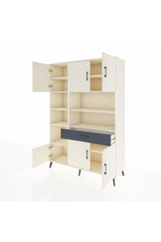 Hyperion Dolap 10 Raflı Tek Çekmeceli 6 Kapaklı 132x44x195 Aytaşı-Aytaşı/Antrasit