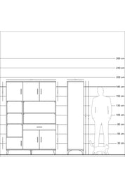Hyperion Dolap 10 Raflı Tek Çekmeceli 6 Kapaklı 132x44x195 Aytaşı-Aytaşı/Antrasit