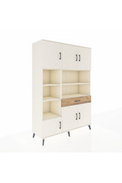 Hyperion Dolap 10 Raflı Tek Çekmeceli 6 Kapaklı 132x44x195 Aytaşı-Aytaşı/Çam