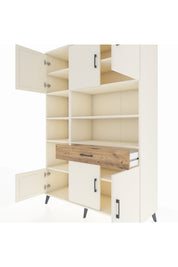 Hyperion Dolap 10 Raflı Tek Çekmeceli 6 Kapaklı 132x44x195 Aytaşı-Aytaşı/Çam