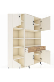 Hyperion Dolap 10 Raflı Tek Çekmeceli 6 Kapaklı 132x44x195 Aytaşı-Aytaşı/Çam