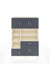 Hyperion Dolap 10 Raflı Tek Çekmeceli 6 Kapaklı 132x44x195 Aytaşı-Antrasit/Antrasit