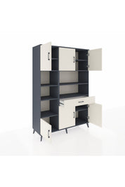 Hyperion Dolap 10 Raflı Tek Çekmeceli 6 Kapaklı 132x44x195 Antrasit-Aytaşı/Aytaşı