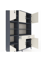 Hyperion Dolap 10 Raflı Tek Çekmeceli 6 Kapaklı 132x44x195 Antrasit-Aytaşı/Aytaşı