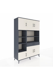 Hyperion Dolap 10 Raflı Tek Çekmeceli 6 Kapaklı 132x44x195 Antrasit-Aytaşı/Antrasit