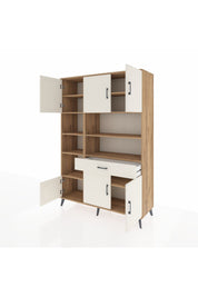 Hyperion Dolap 10 Raflı Tek Çekmeceli 6 Kapaklı 132x44x195 Çam-Aytaşı/Aytaşı