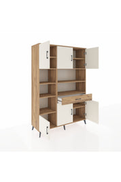 Hyperion Dolap 10 Raflı Tek Çekmeceli 6 Kapaklı 132x44x195 Çam-Aytaşı/Çam