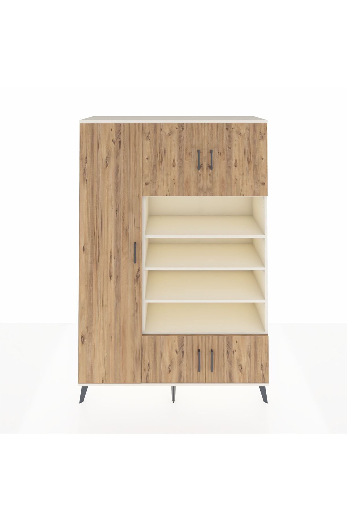 Hyperion Dolap 10 Raflı 5 Kapaklı 132x44x195 Aytaşı-Çam/Aytaşı