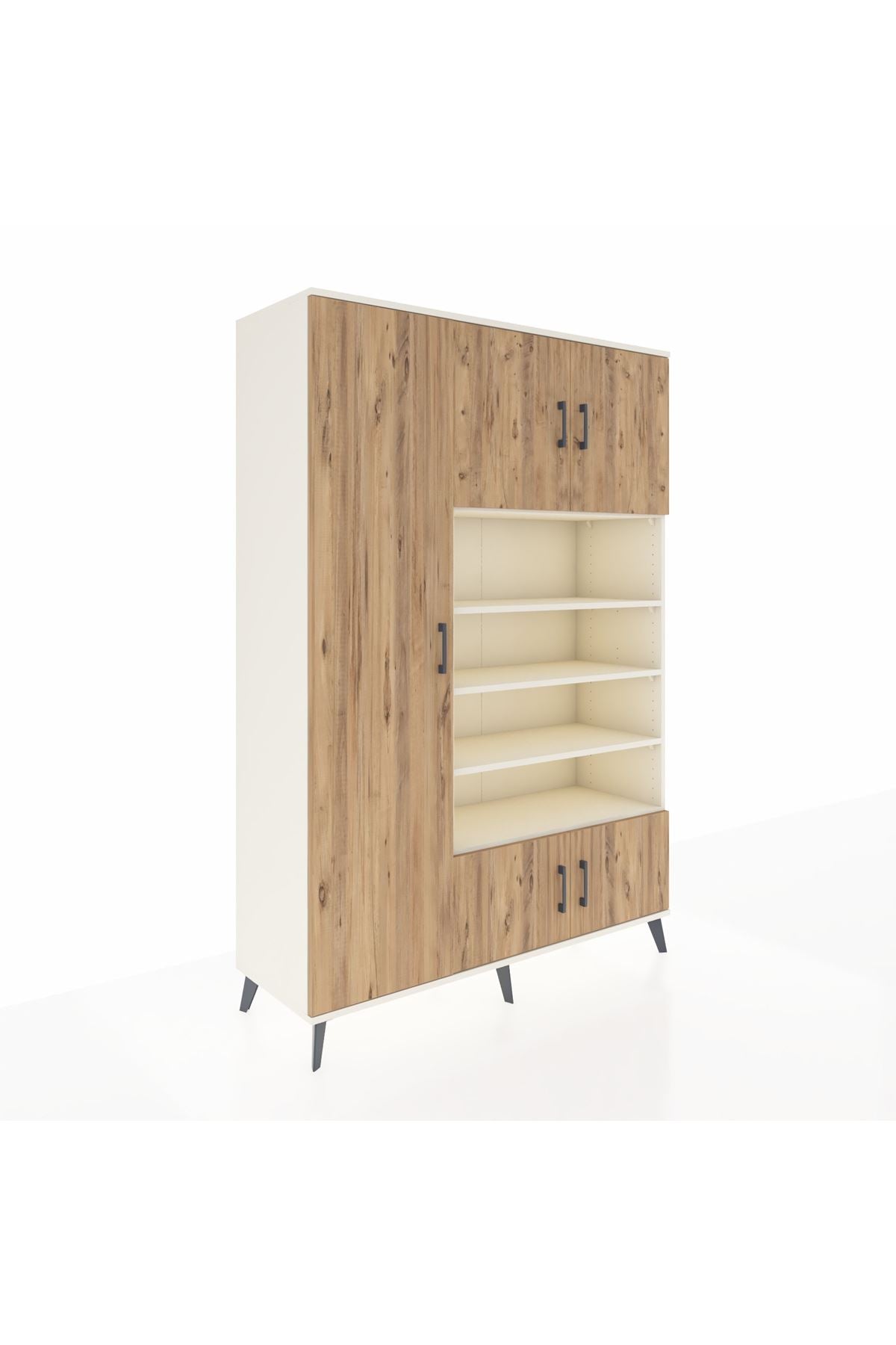 Hyperion Dolap 10 Raflı 5 Kapaklı 132x44x195 Aytaşı-Çam/Aytaşı