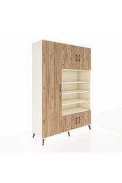 Hyperion Dolap 10 Raflı 5 Kapaklı 132x44x195 Aytaşı-Çam/Aytaşı