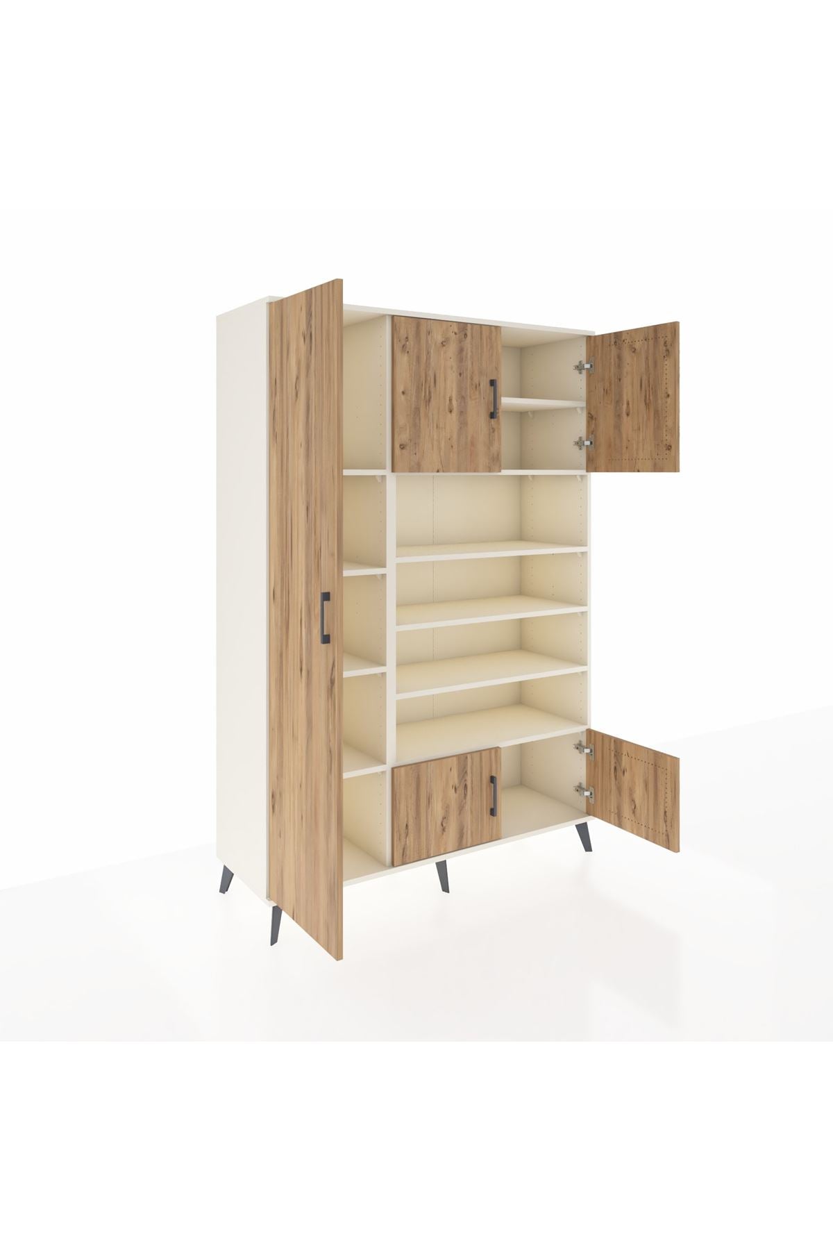 Hyperion Dolap 10 Raflı 5 Kapaklı 132x44x195 Aytaşı-Çam/Aytaşı