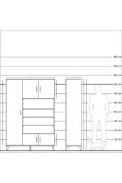Hyperion Dolap 10 Raflı 5 Kapaklı 132x44x195 Aytaşı-Çam/Aytaşı