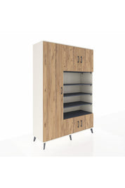 Hyperion Dolap 10 Raflı 5 Kapaklı 132x44x195 Aytaşı-Çam/Antrasit