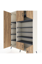 Hyperion Dolap 10 Raflı 5 Kapaklı 132x44x195 Aytaşı-Çam/Antrasit