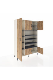 Hyperion Dolap 10 Raflı 5 Kapaklı 132x44x195 Aytaşı-Çam/Antrasit