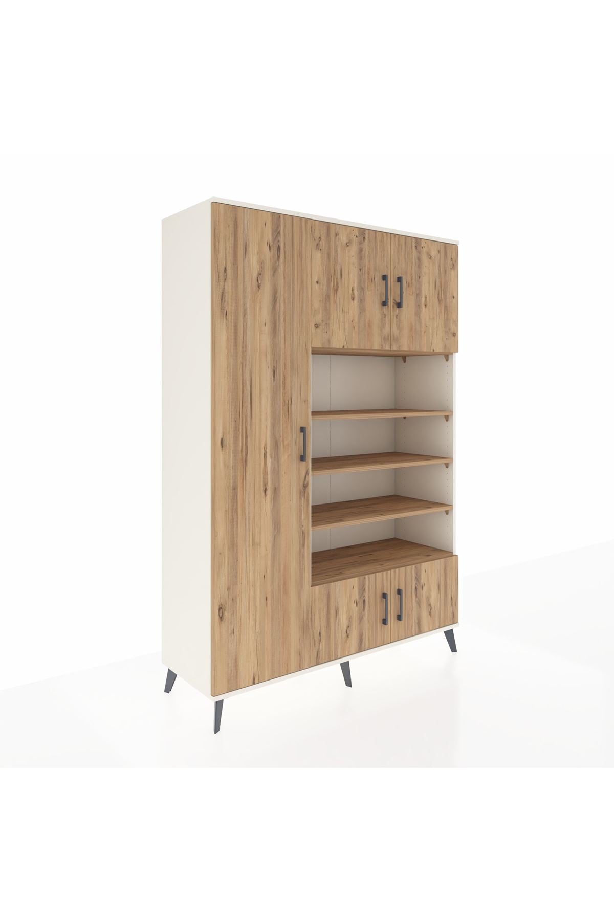 Hyperion Dolap 10 Raflı 5 Kapaklı 132x44x195 Aytaşı-Çam/Çam