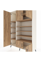 Hyperion Dolap 10 Raflı 5 Kapaklı 132x44x195 Aytaşı-Çam/Çam