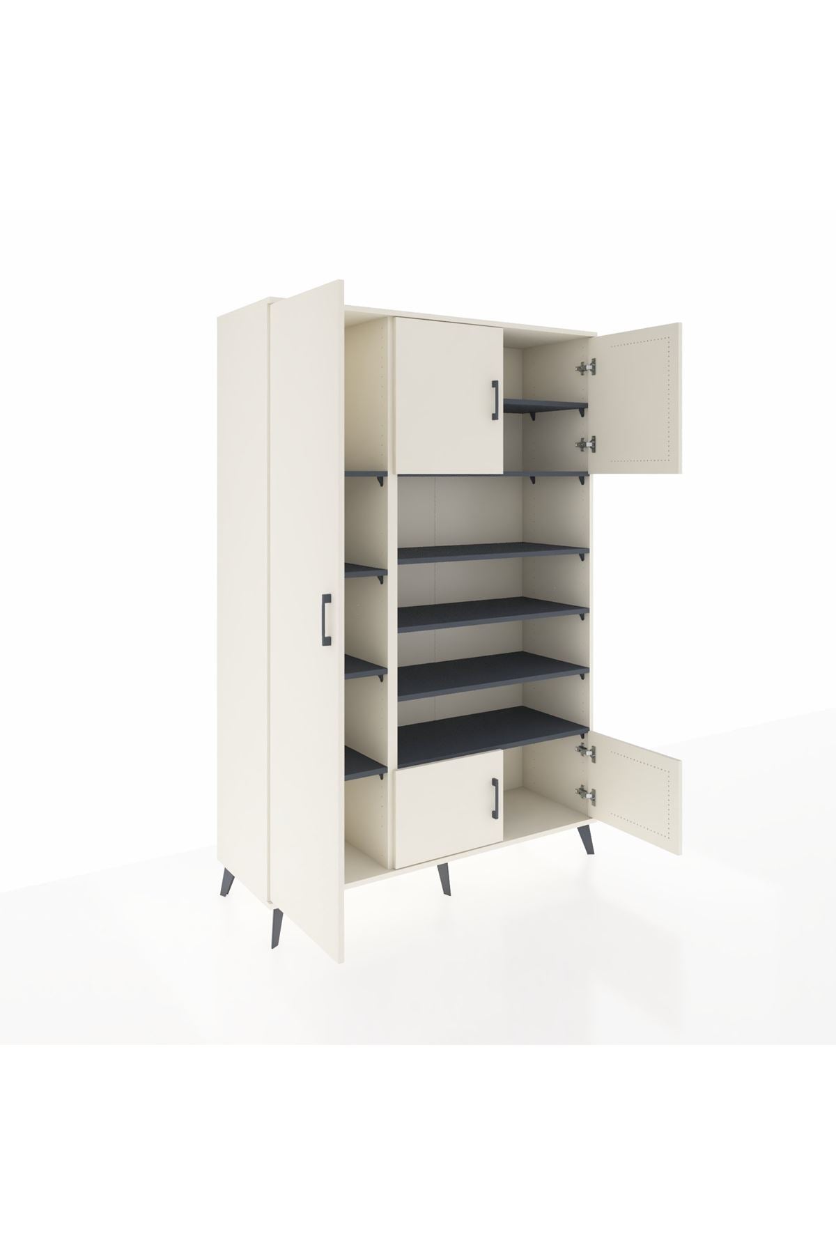 Hyperion Dolap 10 Raflı 5 Kapaklı 132x44x195 Aytaşı-Aytaşı/Antrasit