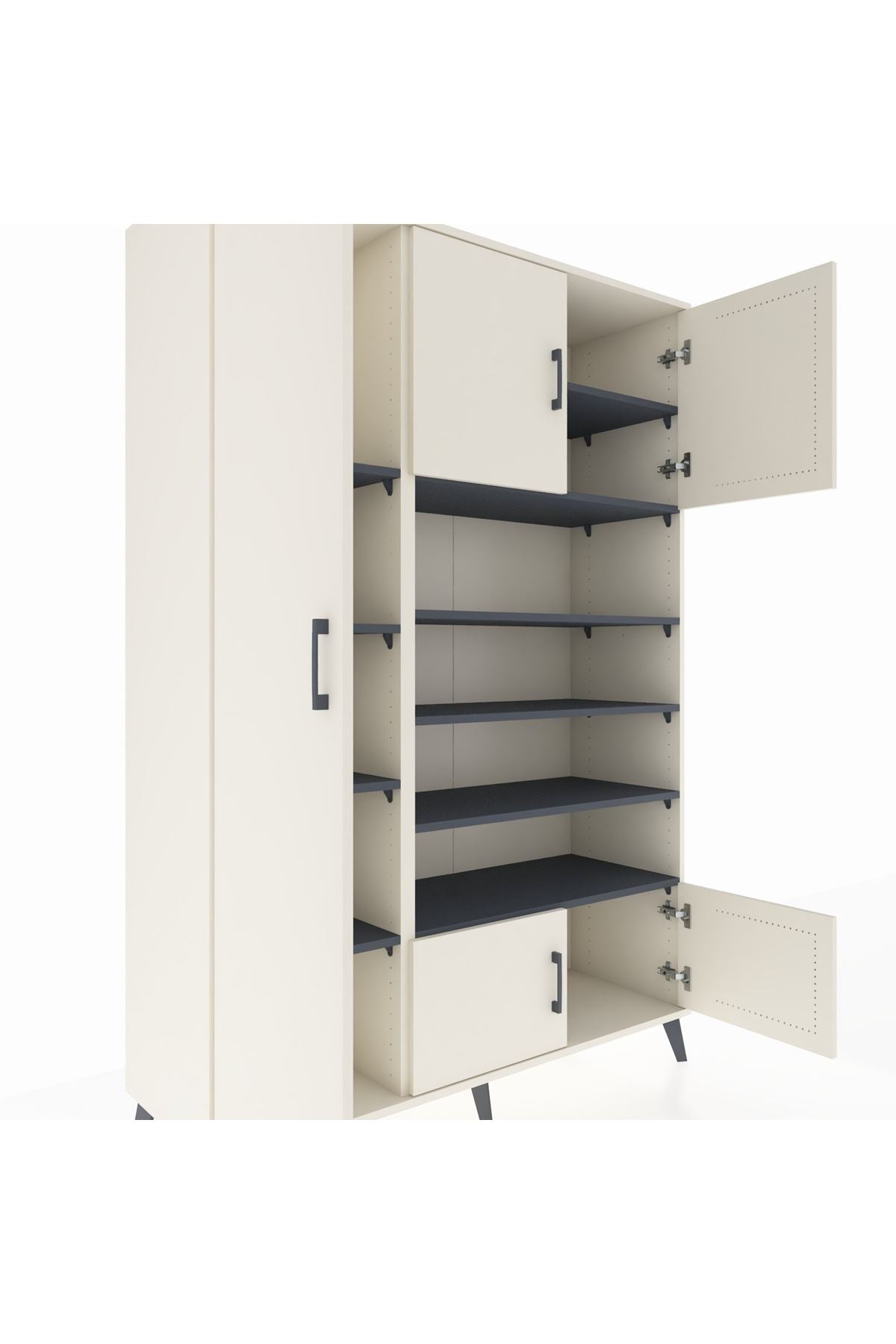 Hyperion Dolap 10 Raflı 5 Kapaklı 132x44x195 Aytaşı-Aytaşı/Antrasit