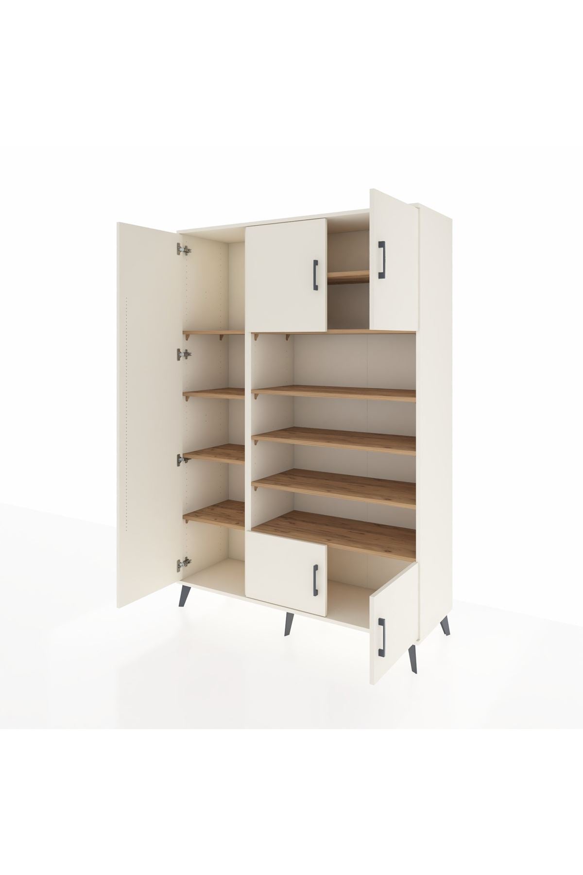 Hyperion Dolap 10 Raflı 5 Kapaklı 132x44x195 Aytaşı-Aytaşı/Çam