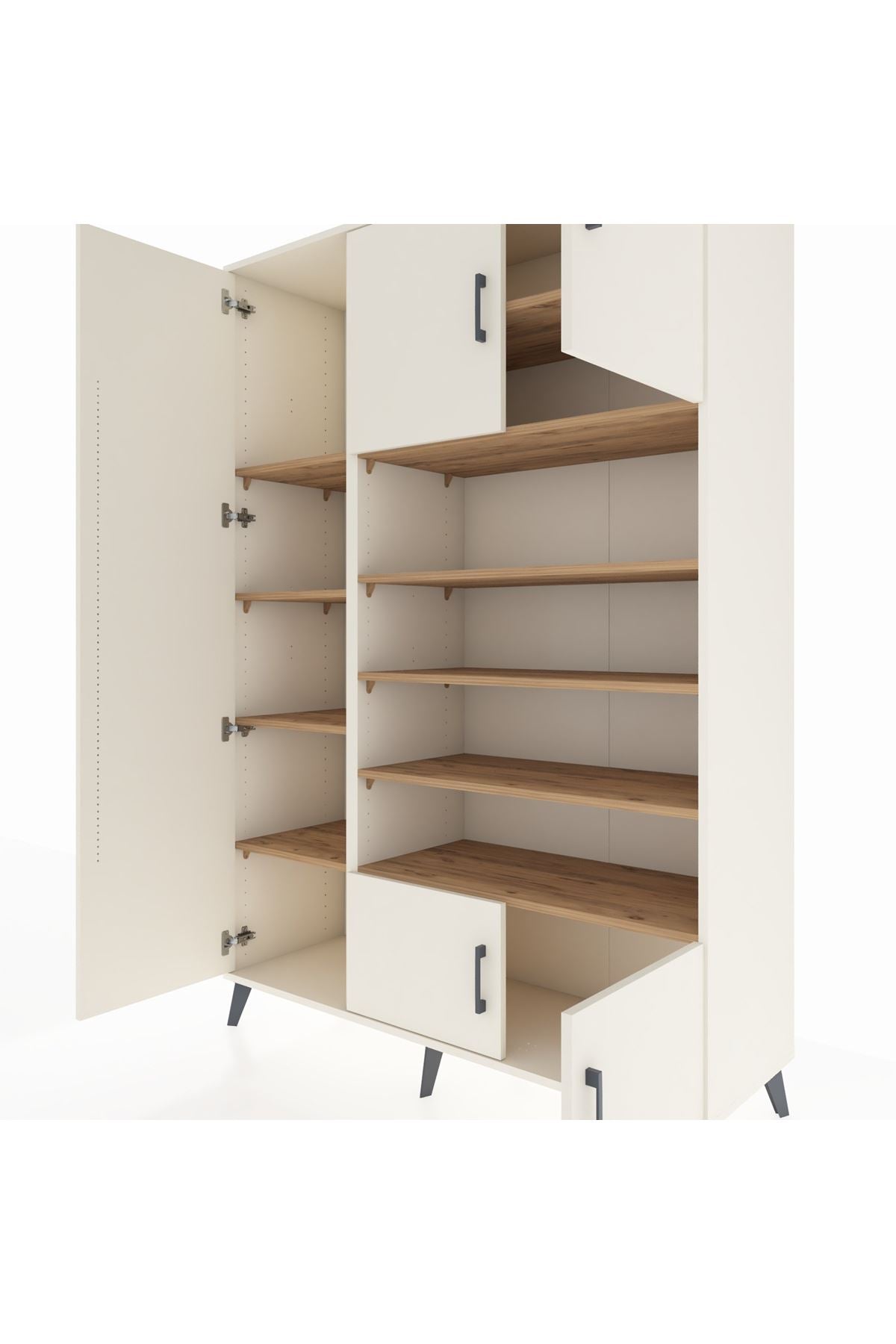 Hyperion Dolap 10 Raflı 5 Kapaklı 132x44x195 Aytaşı-Aytaşı/Çam