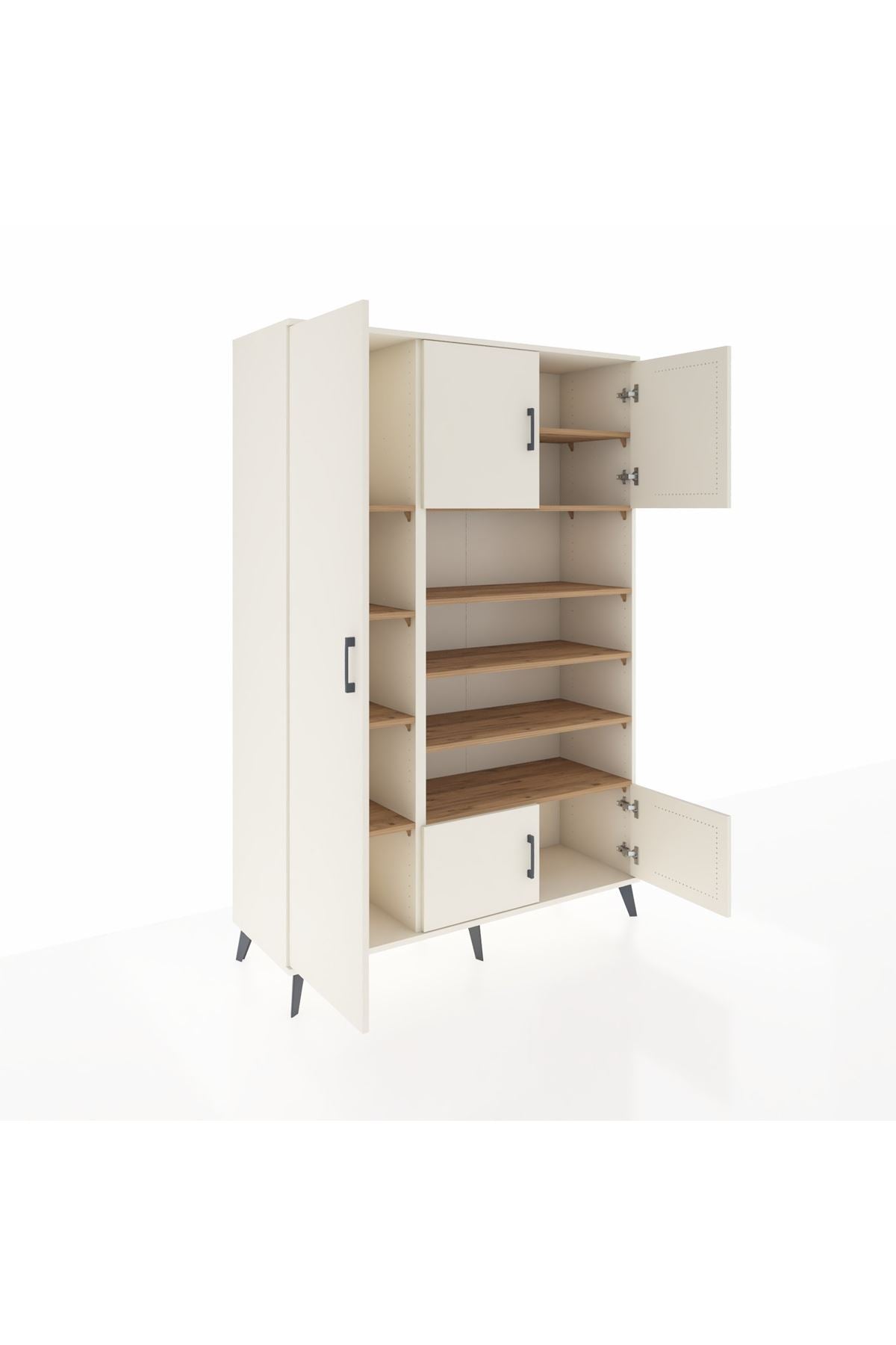 Hyperion Dolap 10 Raflı 5 Kapaklı 132x44x195 Aytaşı-Aytaşı/Çam