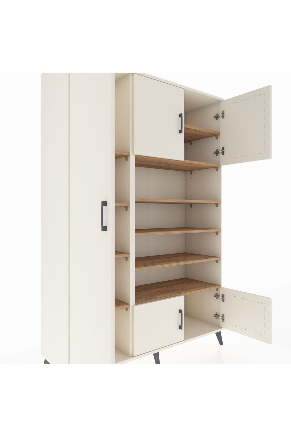 Hyperion Dolap 10 Raflı 5 Kapaklı 132x44x195 Aytaşı-Aytaşı/Çam