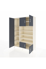 Hyperion Dolap 10 Raflı 5 Kapaklı 132x44x195 Aytaşı-Antrasit/Aytaşı