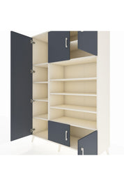 Hyperion Dolap 10 Raflı 5 Kapaklı 132x44x195 Aytaşı-Antrasit/Aytaşı