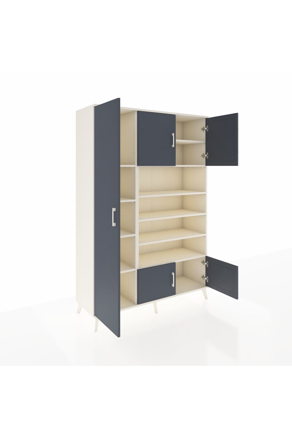 Hyperion Dolap 10 Raflı 5 Kapaklı 132x44x195 Aytaşı-Antrasit/Aytaşı