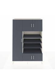 Hyperion Dolap 10 Raflı 5 Kapaklı 132x44x195 Aytaşı-Antrasit/Antrasit