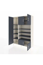 Hyperion Dolap 10 Raflı 5 Kapaklı 132x44x195 Aytaşı-Antrasit/Antrasit