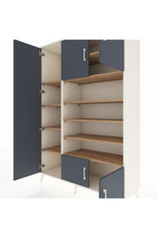 Hyperion Dolap 10 Raflı 5 Kapaklı 132x44x195 Aytaşı-Antrasit/Çam