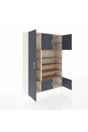 Hyperion Dolap 10 Raflı 5 Kapaklı 132x44x195 Aytaşı-Antrasit/Çam