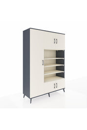 Hyperion Dolap 10 Raflı 5 Kapaklı 132x44x195 Antrasit-Aytaşı/Aytaşı