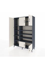Hyperion Dolap 10 Raflı 5 Kapaklı 132x44x195 Antrasit-Aytaşı/Antrasit