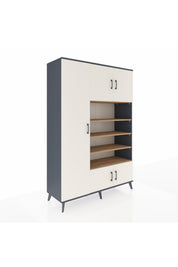 Hyperion Dolap 10 Raflı 5 Kapaklı 132x44x195 Antrasit-Aytaşı/Çam