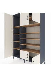 Hyperion Dolap 10 Raflı 5 Kapaklı 132x44x195 Antrasit-Aytaşı/Çam