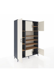 Hyperion Dolap 10 Raflı 5 Kapaklı 132x44x195 Antrasit-Aytaşı/Çam