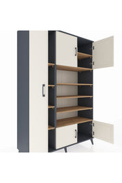 Hyperion Dolap 10 Raflı 5 Kapaklı 132x44x195 Antrasit-Aytaşı/Çam