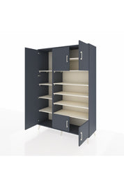 Hyperion Dolap 10 Raflı 5 Kapaklı 132x44x195 Antrasit-Antrasit/Aytaşı