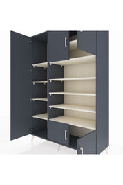 Hyperion Dolap 10 Raflı 5 Kapaklı 132x44x195 Antrasit-Antrasit/Aytaşı