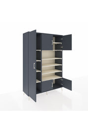 Hyperion Dolap 10 Raflı 5 Kapaklı 132x44x195 Antrasit-Antrasit/Aytaşı